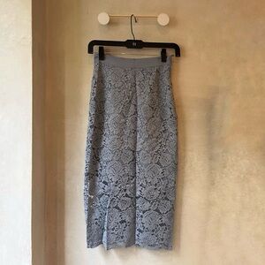 Blue Laced Pencil Skirt
